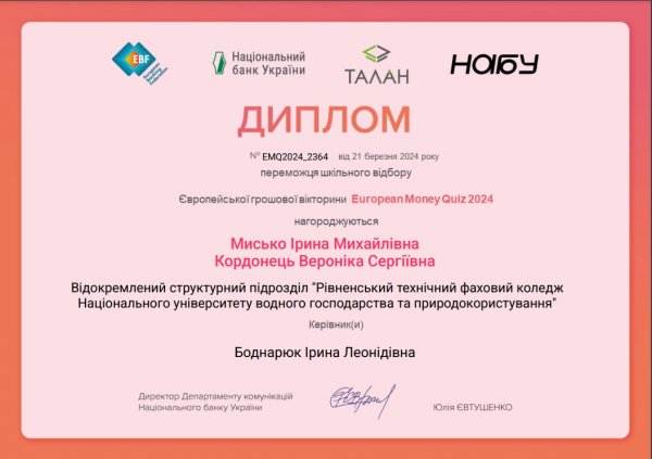 Переможці шкільного відбору
